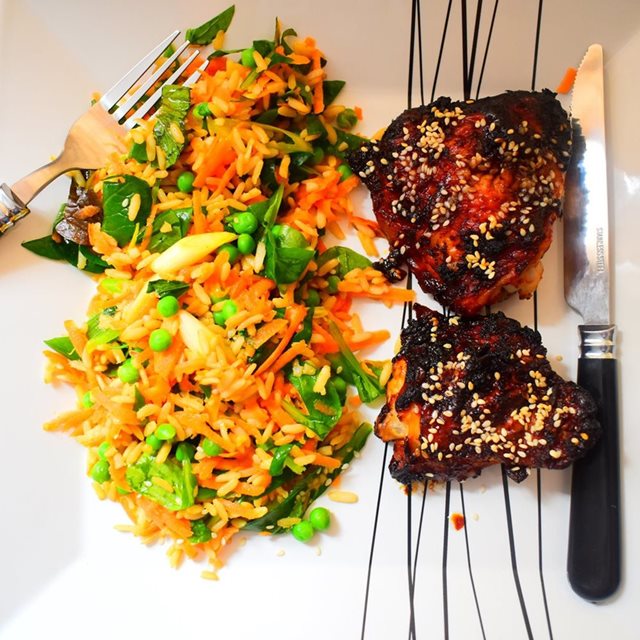 Korean Sticky Chicken with Asian Style Rice | Recipe | SoCook