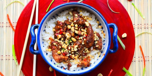 Chinese pork stir fry with rice