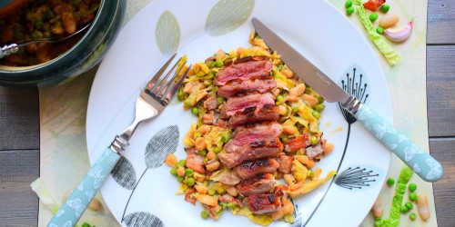 Duck Breast with white bean Ragout